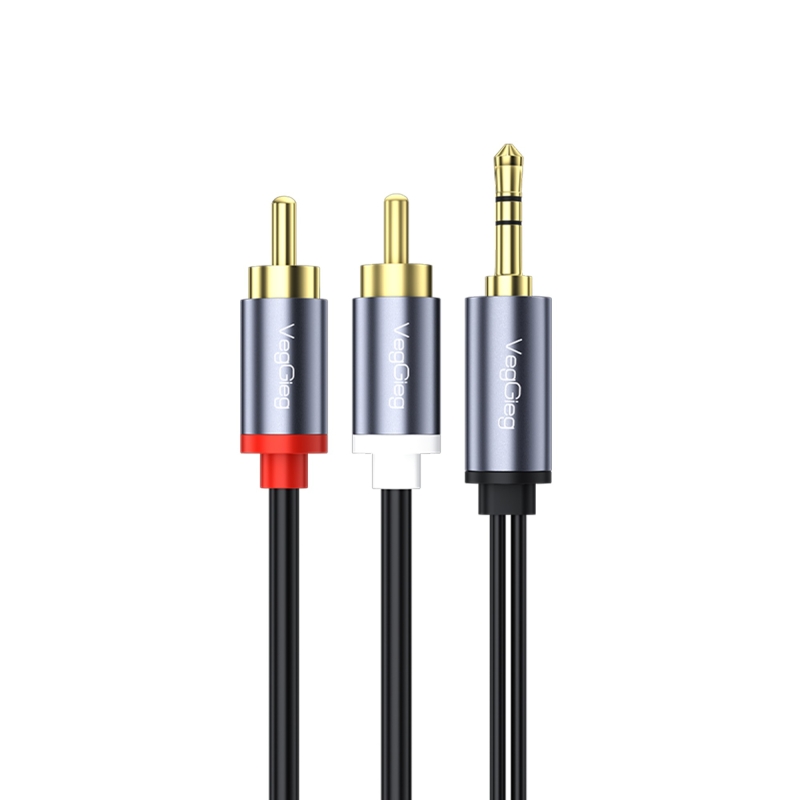 VegGieg 3.5mm Aux To 2 RCA Hi-Fi Ses Kablosu 3 Metre - 8