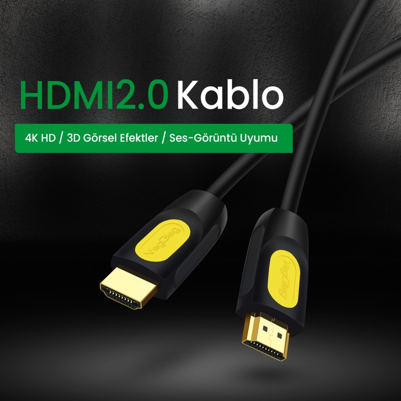 VegGieg 4K 30Hz 18Gbps HDR ARC HDCP Destekli HDMI 2.0 Kablo 30 Metre - 4