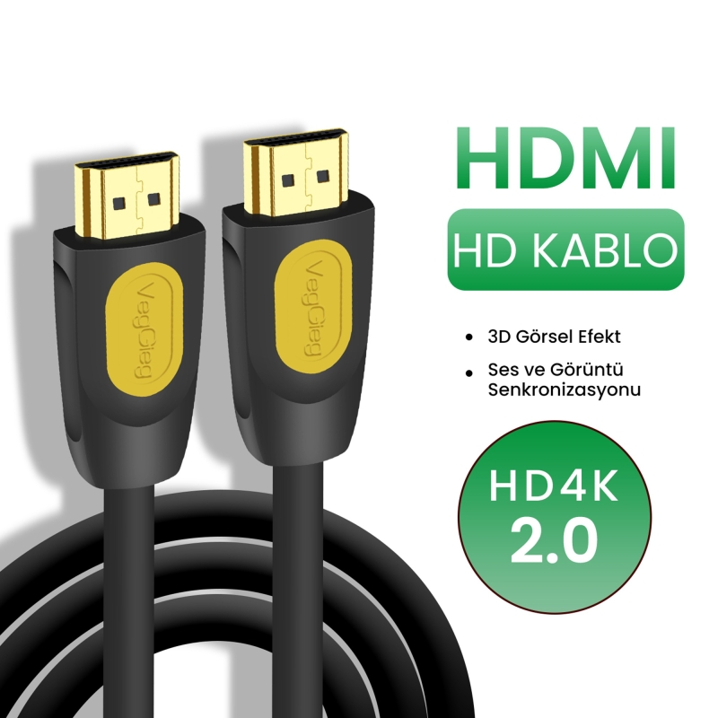 VegGieg 4K 30Hz 18Gbps HDR ARC HDCP Destekli HDMI 2.0 Kablo 30 Metre - 5