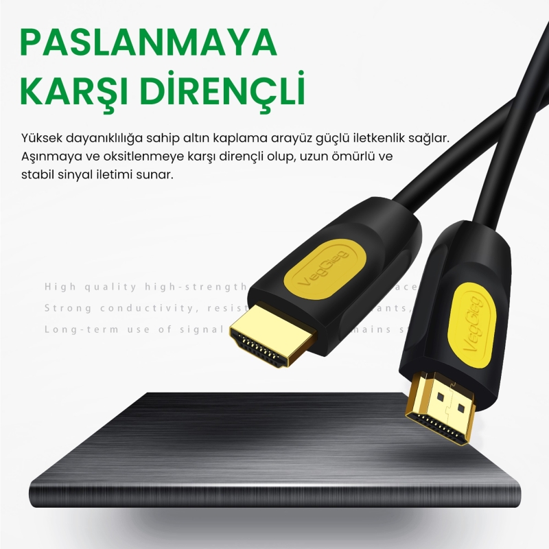 VegGieg 4K 30Hz 18Gbps HDR ARC HDCP Destekli HDMI 2.0 Kablo 30 Metre - 7