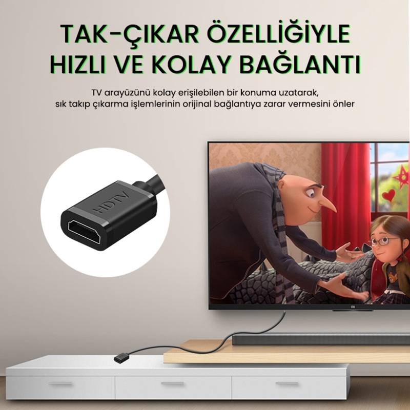 VegGieg 4K 60Hz Dişi Erkek HDMI 2.0 Uzatma Kablosu 1 Metre - 7