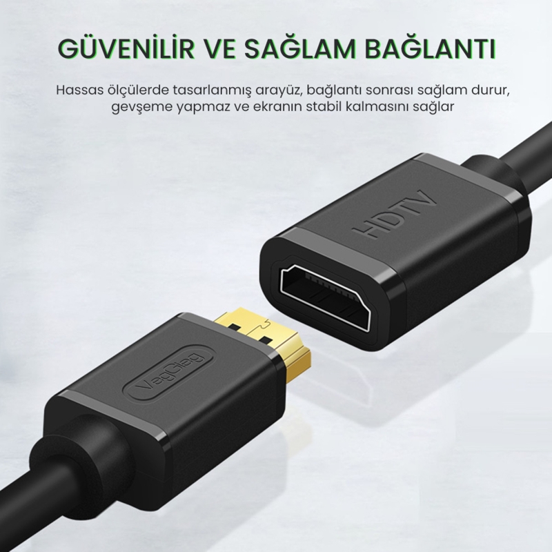 VegGieg 4K 60Hz Dişi Erkek HDMI 2.0 Uzatma Kablosu 1.5 Metre - 5