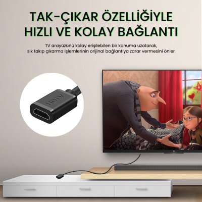 VegGieg 4K 60Hz Dişi Erkek HDMI 2.0 Uzatma Kablosu 1.5 Metre - 7