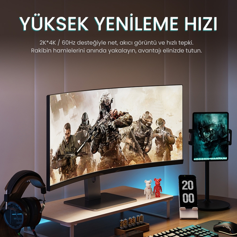 VegGieg 4K/60Hz 2K/165Hz Displayport V1.2 Kablo 1.5 Metre - 2