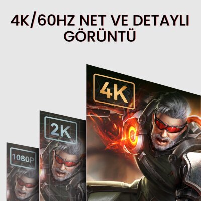 VegGieg 4K/60Hz 2K/165Hz Displayport V1.2 Kablo 1.5 Metre - 8