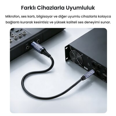 VegGieg 6.35mm to XLR Dişi Mikrofon Kablosu Hi-Fi Ses Kalitesi OFC Bakır Enstrüman Ses Kablosu 2 Metre - 6