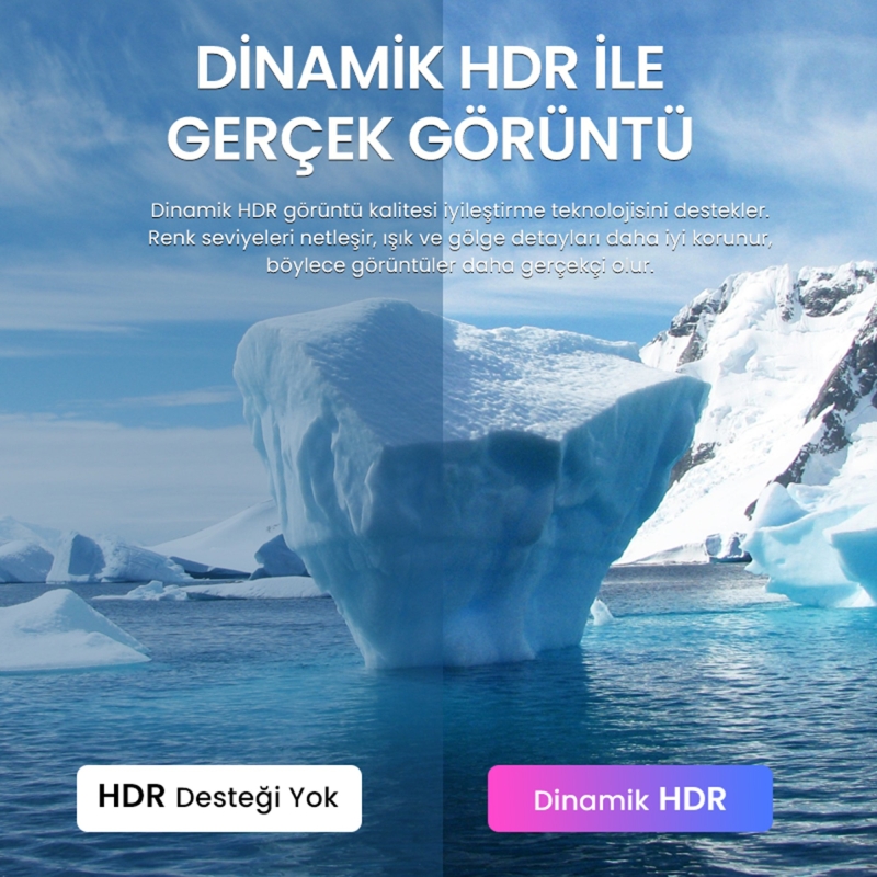 VegGieg 8K 60Hz 4K 120Hz 48 Gbps HDR ARC HDCP Örgülü HDMI 2.1 Kablo 5 Metre - 7