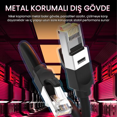 VegGieg Cat6 1000Mbps Gigabit FTP RJ45 Ethernet Ağ Kablosu 10 Metre - 8