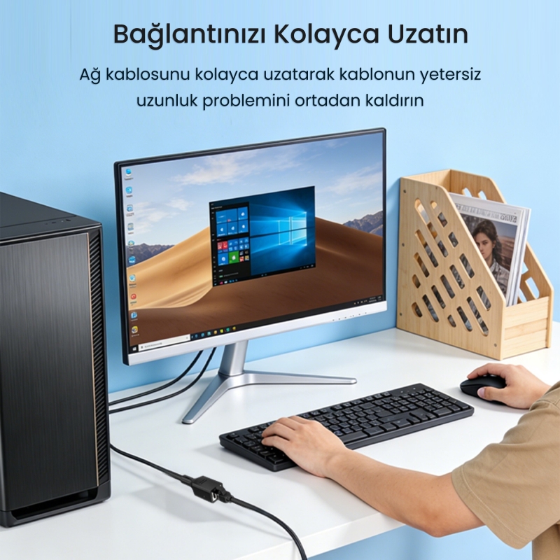 VegGieg Cat6 1000Mbps Gigabit FTP RJ45 Ethernet Ağ Uzatma Kablosu 1 Metre - 2