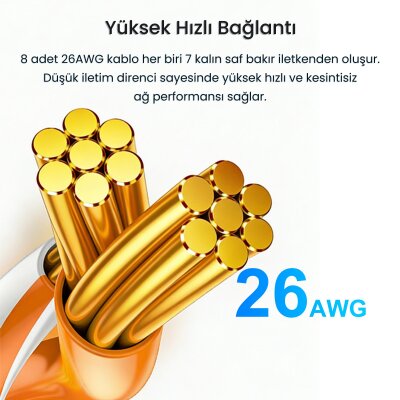 VegGieg Cat6 1000Mbps Gigabit FTP RJ45 Ethernet Ağ Uzatma Kablosu 1 Metre - 5