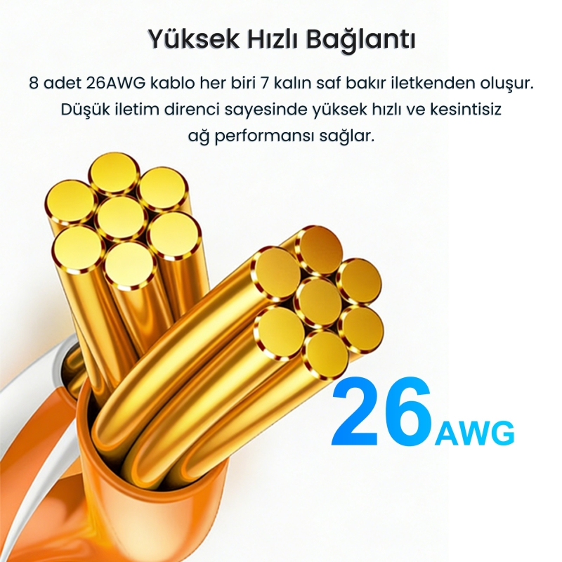 VegGieg Cat6 1000Mbps Gigabit FTP RJ45 Ethernet Ağ Uzatma Kablosu 1 Metre - 5