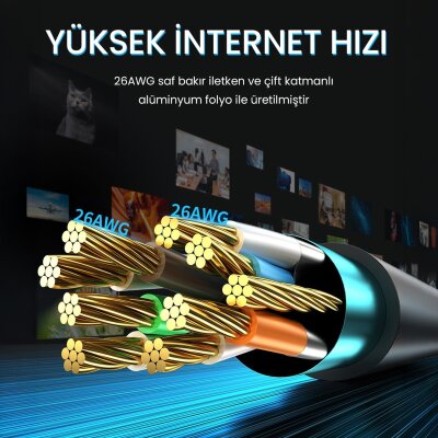 VegGieg CAT8 40Gbps 2000Mhz STP RJ45 Ethernet Kablosu 2 Metre - 4