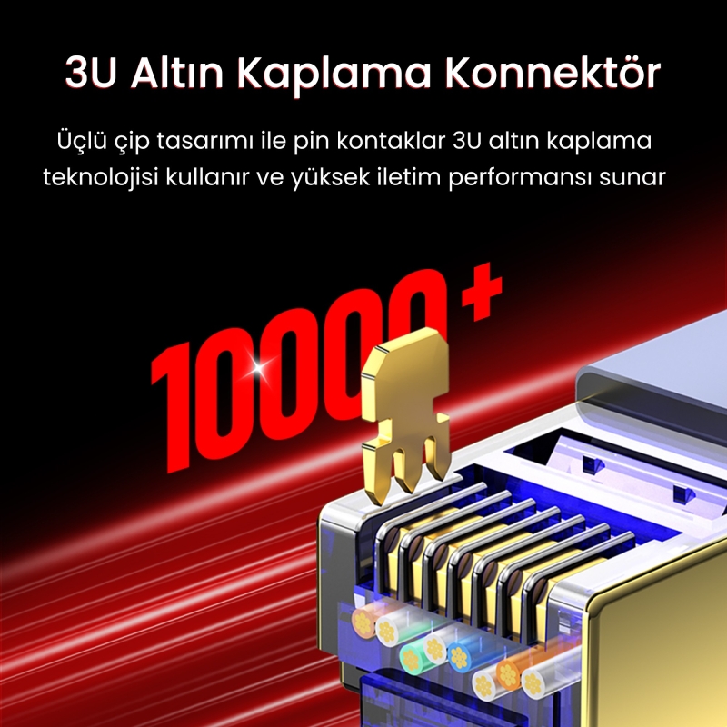 VegGieg CAT8 40Gbps Gigabit FTP 2000Mhz RJ45 Ethernet Ağ Kablosu 5 Metre - 3