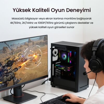 VegGieg DVI 24+1 to HDMI 2K Dönüştürücü Monitör Kablosu 2 Metre - 4