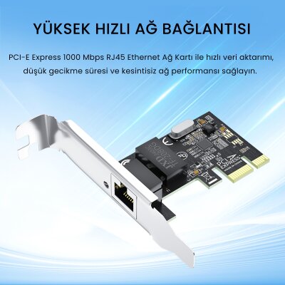 VegGieg PCI-E Express 1000 Mbps Gigabit Harici RJ45 Ethernet Ağ Kartı - 2