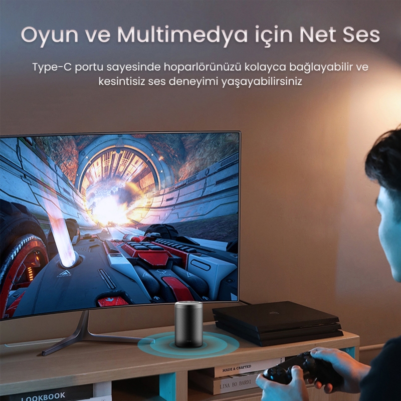 VegGieg Type-C to 3.5mm Aux ve Mikrofon Dönüştürücü Adaptör DAC Chip HiFi Ses Kartı - 3
