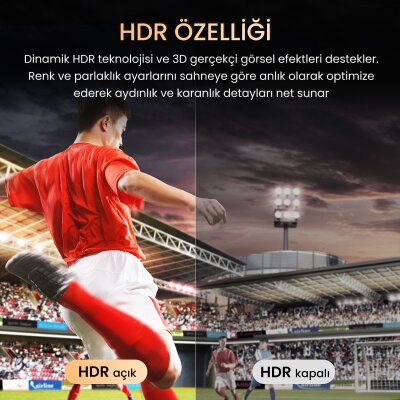 VegGieg Type-C to HDMI Kablo 8K 60Hz 4K 240Hz HDR 3D 48Gbps Örgülü USB-C to HDMI Kablo 2 Metre - 3