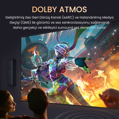 VegGieg Type-C to HDMI Kablo 8K 60Hz 4K 240Hz HDR 3D 48Gbps Örgülü USB-C to HDMI Kablo 2 Metre - 6