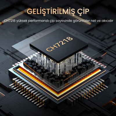VegGieg Type-C to HDMI Kablo 8K 60Hz 4K 240Hz HDR 3D 48Gbps Örgülü USB-C to HDMI Kablo 2 Metre - 7