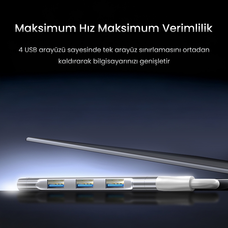 VegGieg Type-C to USB 3.0 4 Port 3*USB 2.0 ve 1*USB 3.0 Çoklayıcı Hub - 5