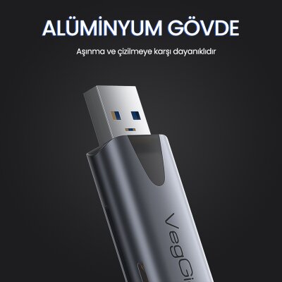 VegGieg Type-C ve USB 2.0 SD-MicroSD TF Kart Okuyucu - 6
