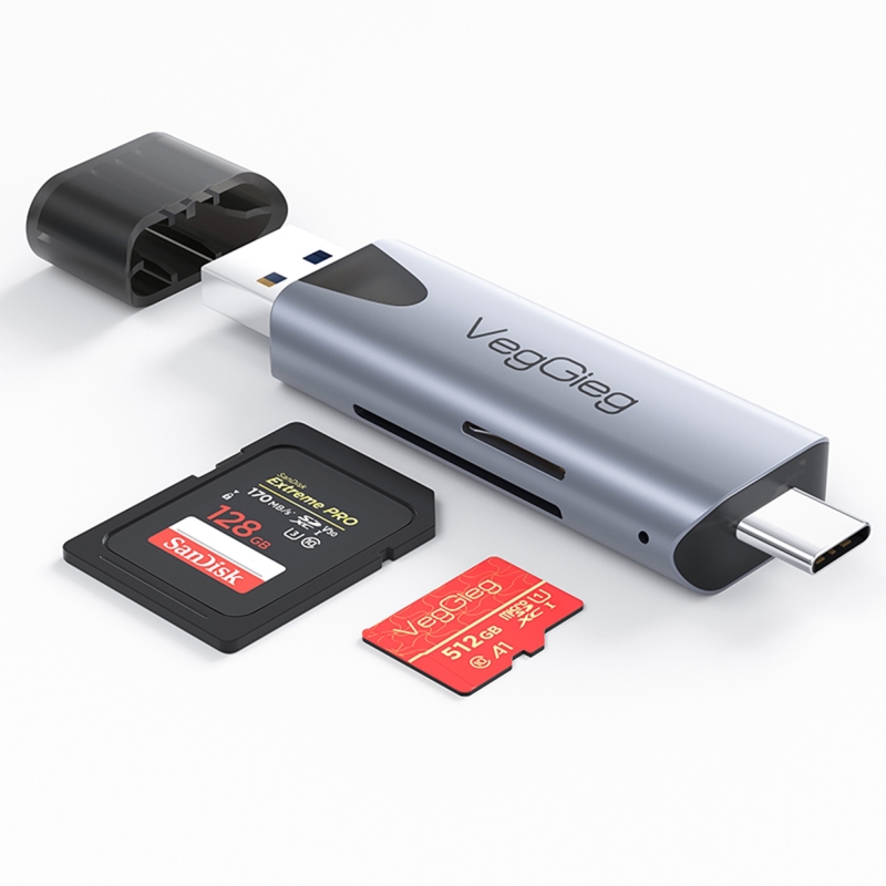 VegGieg Type-C ve USB 2.0 SD-MicroSD TF Kart Okuyucu - 8
