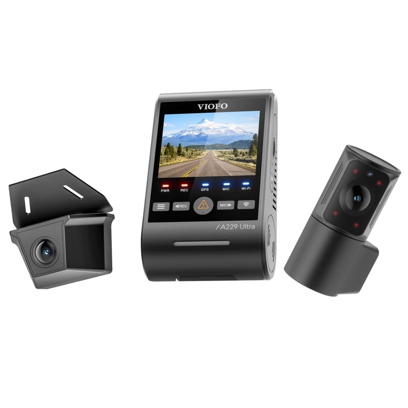 Viofo A229 Ultra-W 3 Kameralı Ön+Arka Su Geçirmez+İç 4K+4K+1080P HDR Sony STARVIS 2 Sensörlü GPS'li Araç Kamerası - 7